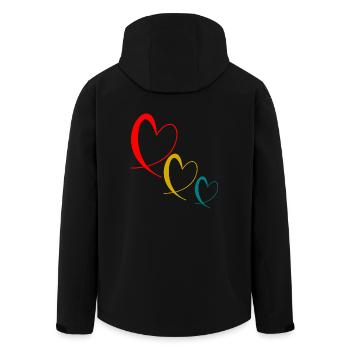 HEART. SAINT VALENTINE. bachelorette party. I LOVE YOU. I LOVE YOU - Men’s Recycled Softshell Jacket by Stanley/Stella - black - Back - AI Model Male 185 light (185cm)