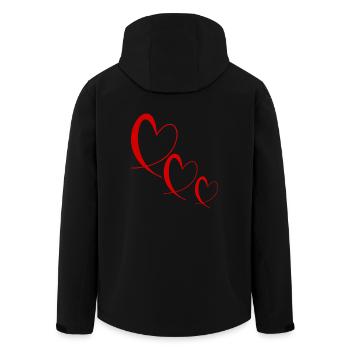 HERZ. PAAR. GERADE VERHEIRATET. Junggesellinnenabschied. HEILIGER VALENTINSTAG. - Recycelte Männer Softshell-Jacke von Stanley/Stella - Schwarz - Hinten - AI Model Male 185 light (185cm)