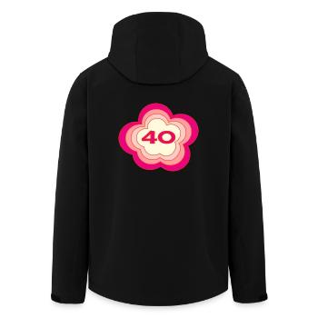 HAPPY BIRTHDAY. JOYEUX ANNIVERSAIRE. ANNIVERSAIRE. - Veste softshell homme en polyester recyclé Stanley/Stella - noir - Dos - AI Model Male 185 light (185cm)