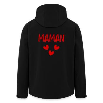 MAMAN. FÊTE DES MÈRES. BONNE FÊTE MAMAN. JE T'AIME - Veste softshell homme en polyester recyclé Stanley/Stella - noir - Dos - AI Model Male 185 light (185cm)