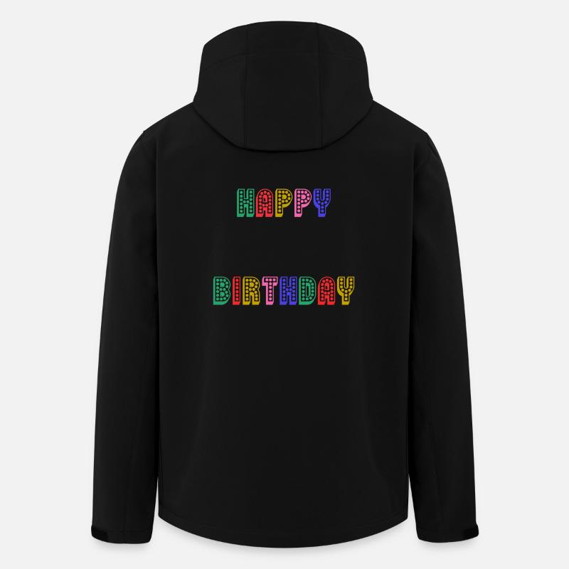 HAPPY BIRTHDAY. ANNIVERSARY. - Men’s Recycled Softshell Jacket by Stanley/Stella - black