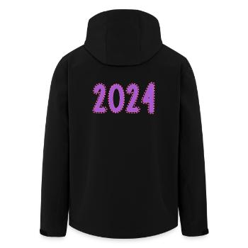 2024. FROHES NEUES JAHR. SILVESTER. NEUJAHR - Recycelte Männer Softshell-Jacke von Stanley/Stella - Schwarz - Hinten - AI Model Male 185 light (185cm)