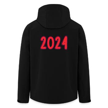 2024. ANNEE. BONNE ANNEE. SAINT SYLVESTRE - Veste softshell homme en polyester recyclé Stanley/Stella - noir - Dos - AI Model Male 185 light (185cm)