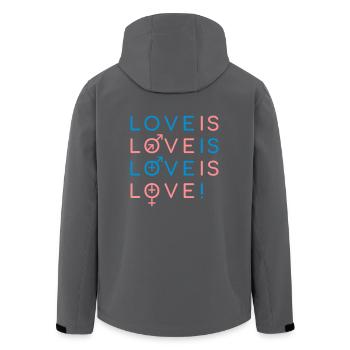 Gay Love Matters - Recycelte Männer Softshell-Jacke von Stanley/Stella - Schwarz - Hinten - AI Model Male 185 light (185cm)