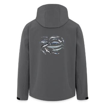 Baleines famille - famille des baleines - Baleines - Veste softshell homme en polyester recyclé Stanley/Stella - noir - Dos - AI Model Male 185 light (185cm)