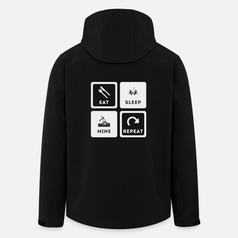 Eat, Sleep, Mine, Repeat - Men’s Recycled Softshell Jacket by Stanley/Stella - black