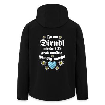 In am Dirndl würde i Di grod unnötig gamsig machn - Recycelte Männer Softshell-Jacke von Stanley/Stella - Schwarz - Hinten - AI Model Male 185 light (185cm)