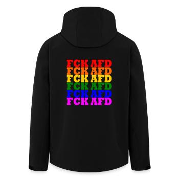Fck afd - Recycelte Männer Softshell-Jacke von Stanley/Stella - Schwarz - Hinten - AI Model Male 185 light (185cm)
