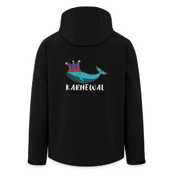 Karneval Karnewal Wal Fasching Lustig Wortspiel - Recycelte Männer Softshell-Jacke von Stanley/Stella - Schwarz - Hinten - AI Model Male 185 light (185cm)