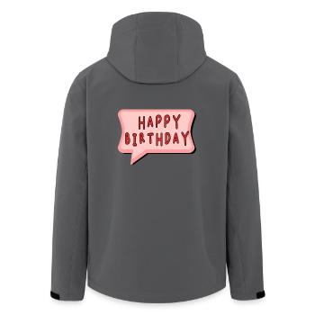 GEBURTSTAG. ALLES GUTE ZUM GEBURTSTAG. ALLES GUTE ZUM GEBURTSTAG. - Recycelte Männer Softshell-Jacke von Stanley/Stella - Schwarz - Hinten - AI Model Male 185 light (185cm)