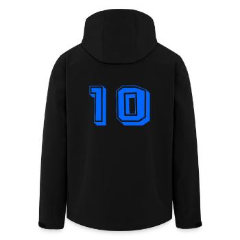 10. 10 YEARS. 10th ANNIVERSARY. 10 YEAR ANNIVERSARY. - Men’s Recycled Softshell Jacket by Stanley/Stella - black - Back - AI Model Male 185 light (185cm)