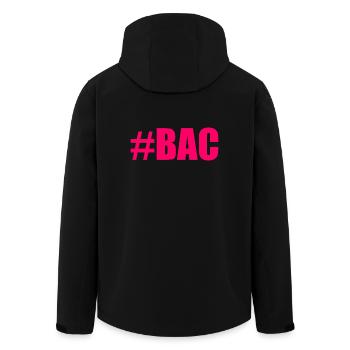 BAC. BACCALAUREAT. BREVET. DNB. EXAMEN. BRAVO - Veste softshell homme en polyester recyclé Stanley/Stella - noir - Dos - AI Model Male 185 light (185cm)