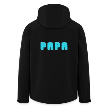 PAPA. VATERTAG. FROHER VATERTAG. ALLES GUTE ZUM GEBURTSTAG. - Recycelte Männer Softshell-Jacke von Stanley/Stella - Schwarz - Hinten - AI Model Male 185 light (185cm)