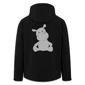 hippo - Men’s Recycled Softshell Jacket by Stanley/Stella - black - Back - AI Model Male 185 light (185cm)