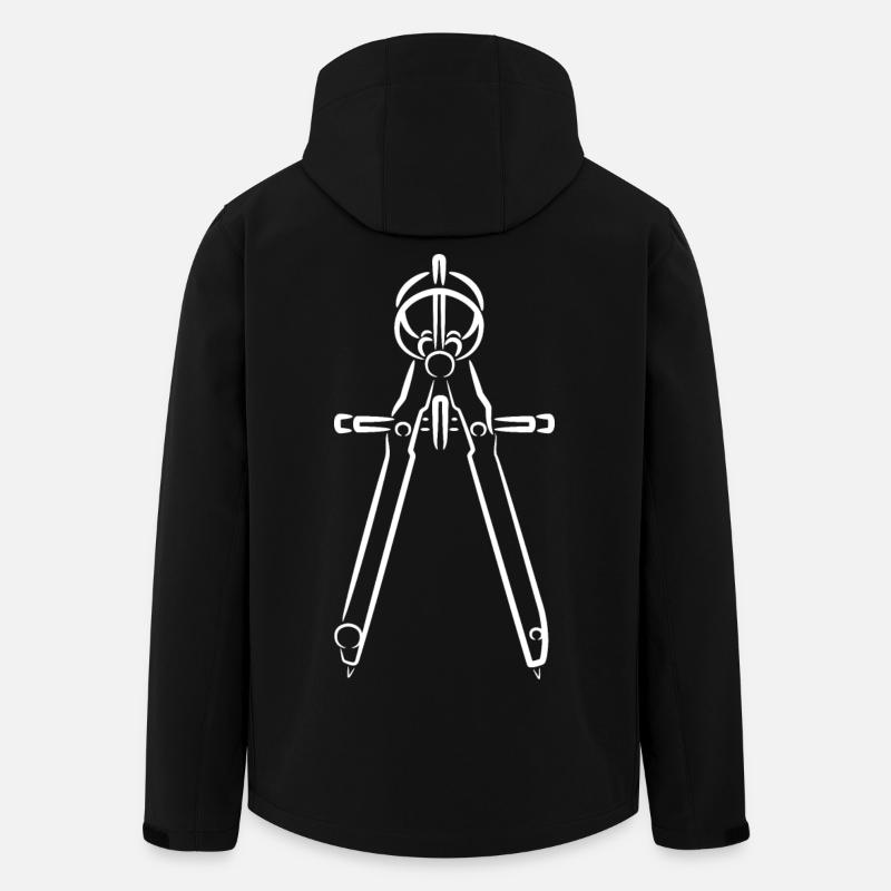 Compass Sketch - Men’s Recycled Softshell Jacket by Stanley/Stella - black