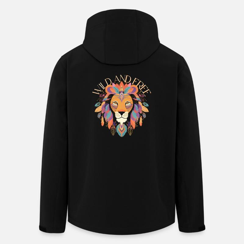 Wilder Frei Lion Art - Men’s Recycled Softshell Jacket by Stanley/Stella - black