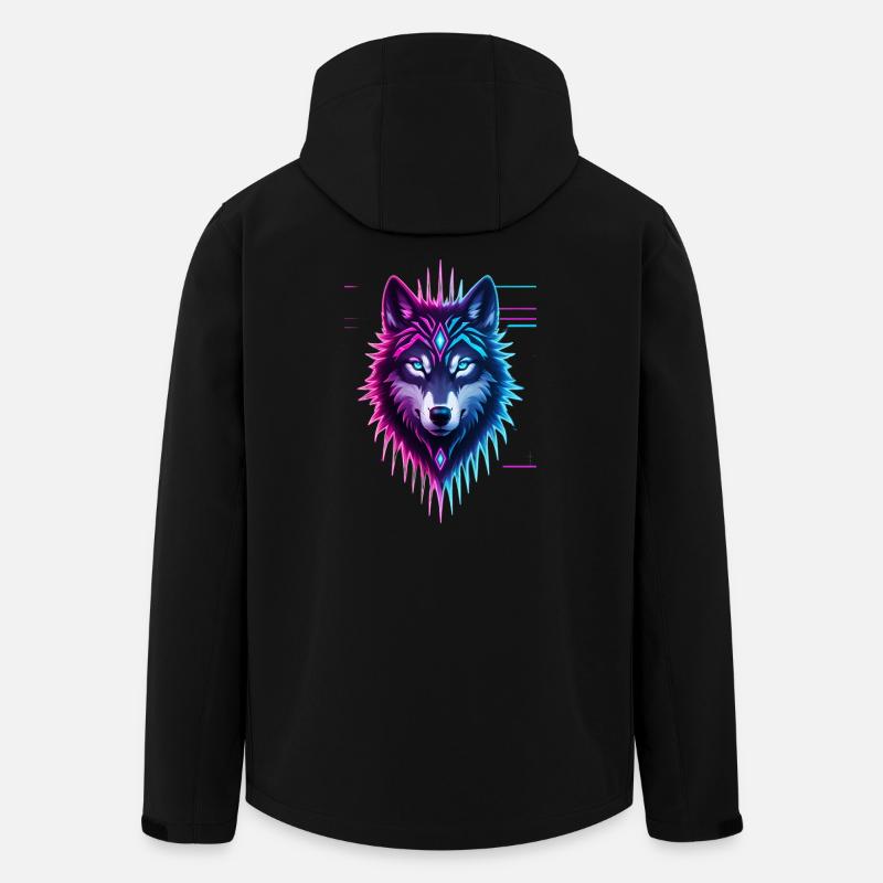 Neon-Wolf Kristallkrone - Recycelte Männer Softshell-Jacke von Stanley/Stella - Schwarz