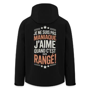 Je ne suis pas maniaque j’aime quand c’est bien ra - Veste softshell homme en polyester recyclé Stanley/Stella - noir - Dos - AI Model Male 185 light (185cm)
