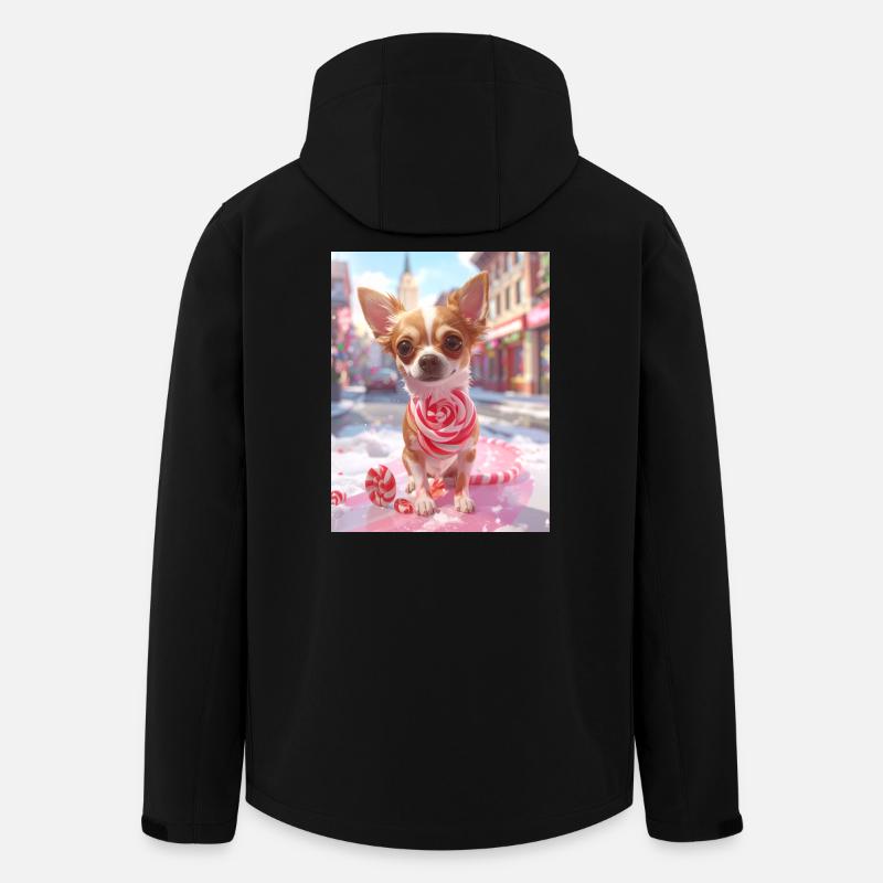 Candy Pup with Candy Cane - Men’s Recycled Softshell Jacket by Stanley/Stella - black