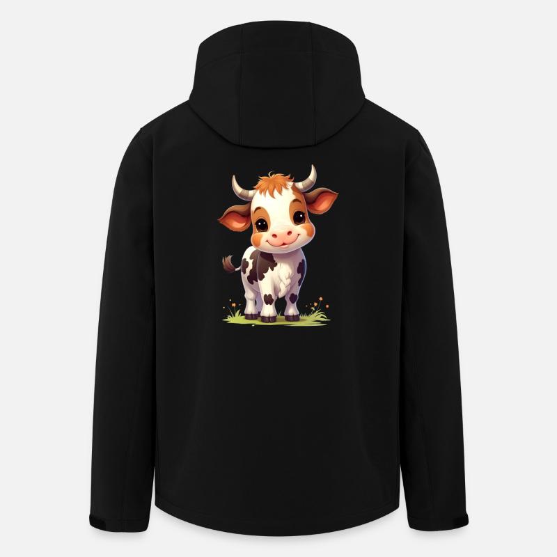 Niedliche Kuh - Recycelte Männer Softshell-Jacke Discoverer von Stanley/Stella - Schwarz