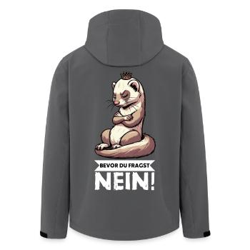 Bevor Du Fragst Nein Frettchen Frettchenbesitzer - Recycelte Männer Softshell-Jacke von Stanley/Stella - Anthrazit - Hinten - AI Model Male 185 light (185cm)