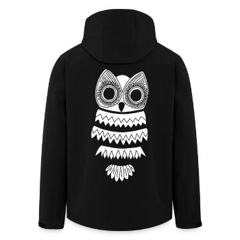 Die Weiße Eule - Recycelte Männer Softshell-Jacke von Stanley/Stella - Schwarz - Hinten - AI Model Male 185 light (185cm)