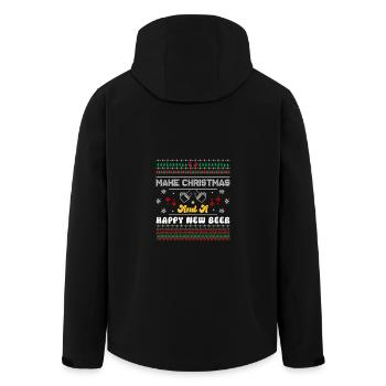 Merry Christmas and a Happy New Beer - Bière - Veste softshell homme en polyester recyclé Stanley/Stella - noir - Dos - AI Model Male 185 light (185cm)