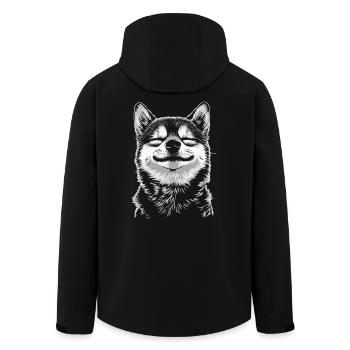 Shiba Inu Portrait Dog Dog - Men’s Recycled Softshell Jacket by Stanley/Stella - black - Back - AI Model Male 185 light (185cm)