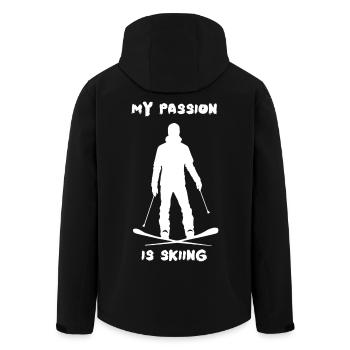 My passion is Skiing - Recycelte Männer Softshell-Jacke von Stanley/Stella - Schwarz - Hinten - AI Model Male 185 light (185cm)