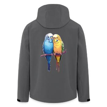 PerruchePaire de perruches - Veste softshell homme en polyester recyclé Stanley/Stella - charbon - Dos - AI Model Male 185 light (185cm)