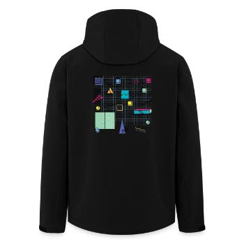 Eldram's Eighties Abstract 01 - Men’s Recycled Softshell Jacket by Stanley/Stella - black - Back - AI Model Male 185 light (185cm)