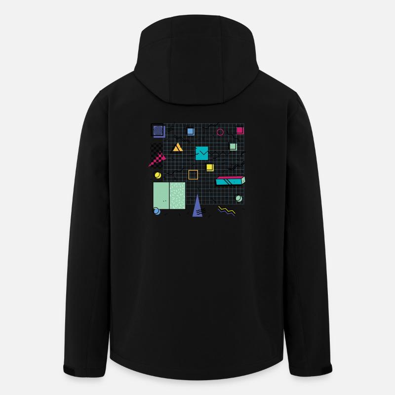 Eldram’s Eighties Abstract 01 - Veste softshell homme en polyester recyclé Stanley/Stella - noir