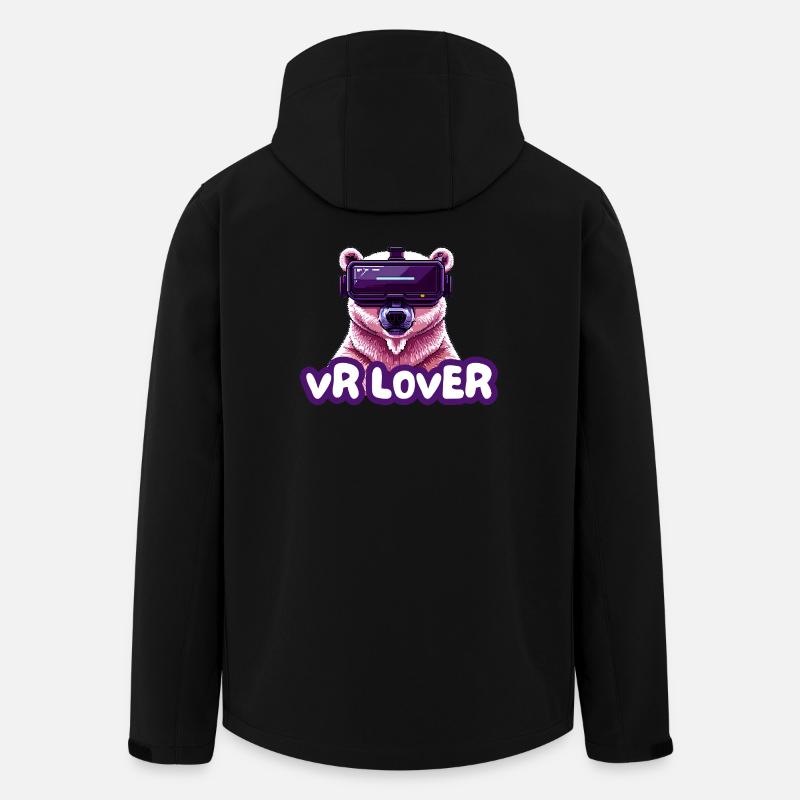 VR Bär mit Virtual Reality Brille - Recycelte Männer Softshell-Jacke von Stanley/Stella - Schwarz