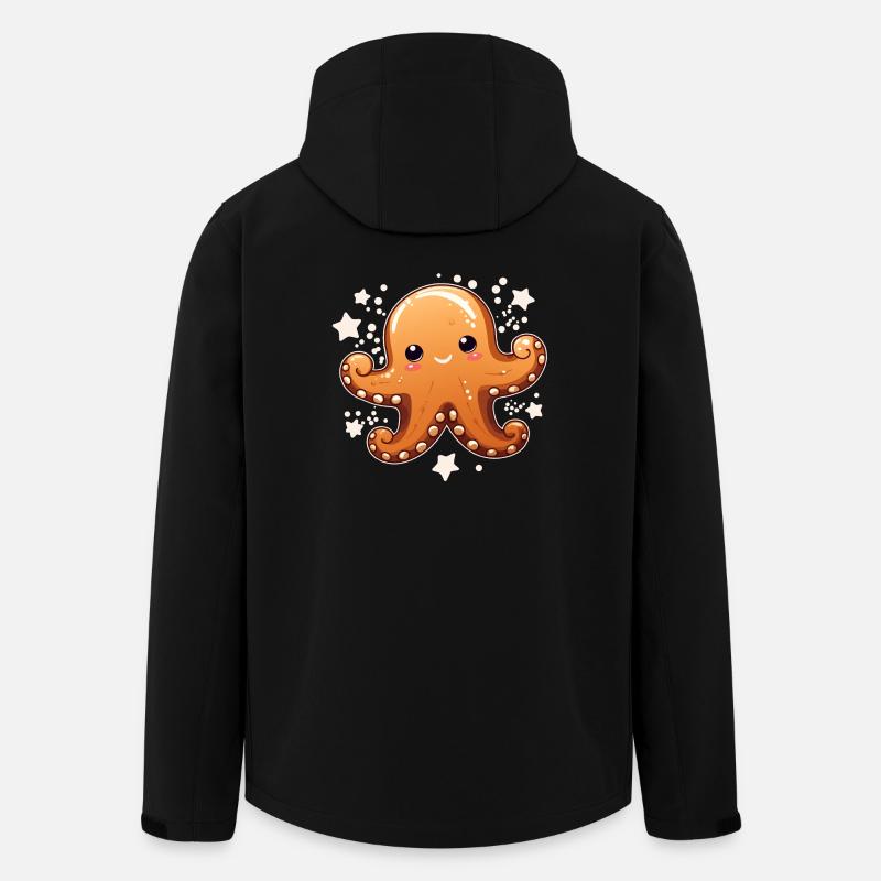 Lebkuchen Oktopus - Recycelte Männer Softshell-Jacke von Stanley/Stella - Schwarz