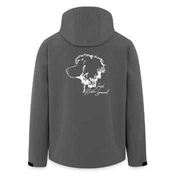IRISH WATER SPANIEL Profile Dogs Dog Wilsigns - Men’s Recycled Softshell Jacket by Stanley/Stella - anthracite - Back - AI Model Male 185 light (185cm)