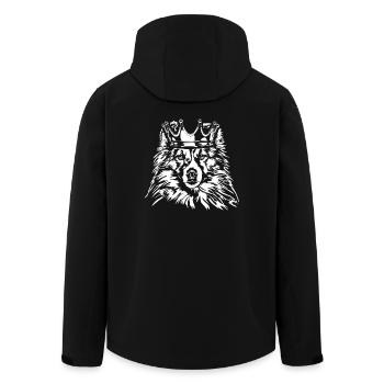 SHELTIE Krone Dog Wilsigns - Men’s Recycled Softshell Jacket by Stanley/Stella - black - Back - AI Model Male 185 light (185cm)