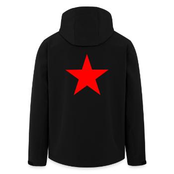 Roter Stern - Red Star - Recycelte Männer Softshell-Jacke von Stanley/Stella - Schwarz - Hinten - AI Model Male 185 light (185cm)