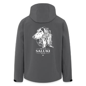 Saluki Maman Chien Chiens Lévriers Wilsigns - Veste softshell homme en polyester recyclé Stanley/Stella - charbon - Dos - AI Model Male 185 light (185cm)