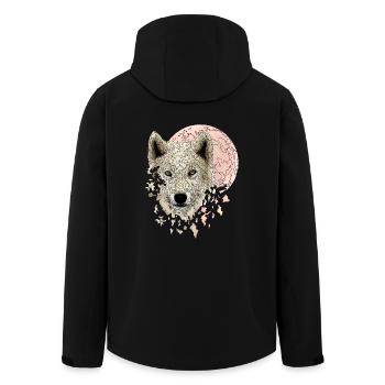 Wolf weiß - Recycelte Männer Softshell-Jacke von Stanley/Stella - Schwarz - Hinten - AI Model Male 185 light (185cm)