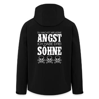 MUTTER VATER VON SÖHNEN MAMA PAPA SPRÜCHE GESCHENK - Recycelte Männer Softshell-Jacke von Stanley/Stella - Schwarz - Hinten - AI Model Male 185 light (185cm)