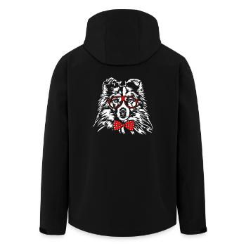 SHETLAND SHEEPDOG Dog Glasses Dogs Wilsigns - Men’s Recycled Softshell Jacket by Stanley/Stella - black - Back - AI Model Male 185 light (185cm)