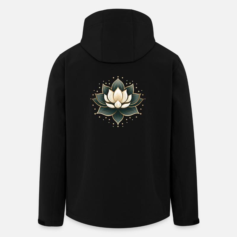 Fleur de lotus - Veste softshell homme en polyester recyclé Stanley/Stella - noir