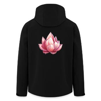 Lotusblüte - Recycelte Männer Softshell-Jacke von Stanley/Stella - Schwarz - Hinten - AI Model Male 185 light (185cm)
