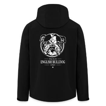 English Bulldog Dad Englische Bulldogge Wilsigns - Men’s Recycled Softshell Jacket by Stanley/Stella - black - Back - AI Model Male 185 light (185cm)