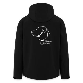 HANOVERIAN SCENTHOUND Profil Chiens Wilsigns - Veste softshell homme en polyester recyclé Stanley/Stella - noir - Dos - AI Model Male 185 light (185cm)