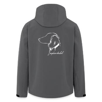 LANGHAARDACKEL Profil Hunde Hund Wilsigns - Recycelte Männer Softshell-Jacke von Stanley/Stella - Anthrazit - Hinten - AI Model Male 185 light (185cm)