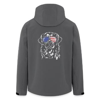 Golden Retriever Amerika Fahne Hunde Wilsigns - Recycelte Männer Softshell-Jacke von Stanley/Stella - Anthrazit - Hinten - AI Model Male 185 light (185cm)
