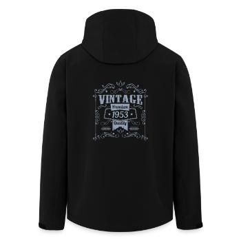 1953 Birthday Sayings 70th Birthday Saying - Men’s Recycled Softshell Jacket by Stanley/Stella - black - Back - AI Model Male 185 light (185cm)