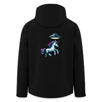UFO kidnaps unicorn - Men’s Recycled Softshell Jacket by Stanley/Stella - black - Back - AI Model Male 185 light (185cm)