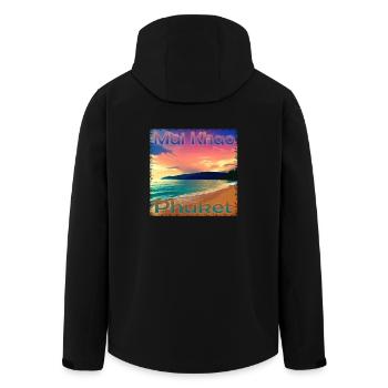 Sommerurlaub in Mai Khao Beach, Phuket - Recycelte Männer Softshell-Jacke von Stanley/Stella - Schwarz - Hinten - AI Model Male 185 light (185cm)